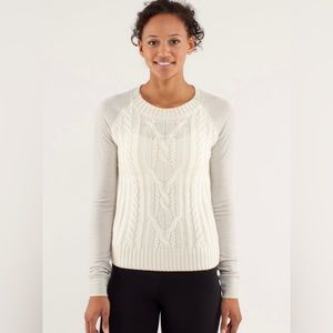 lululemon athletica Cream Cable Knit Sweater